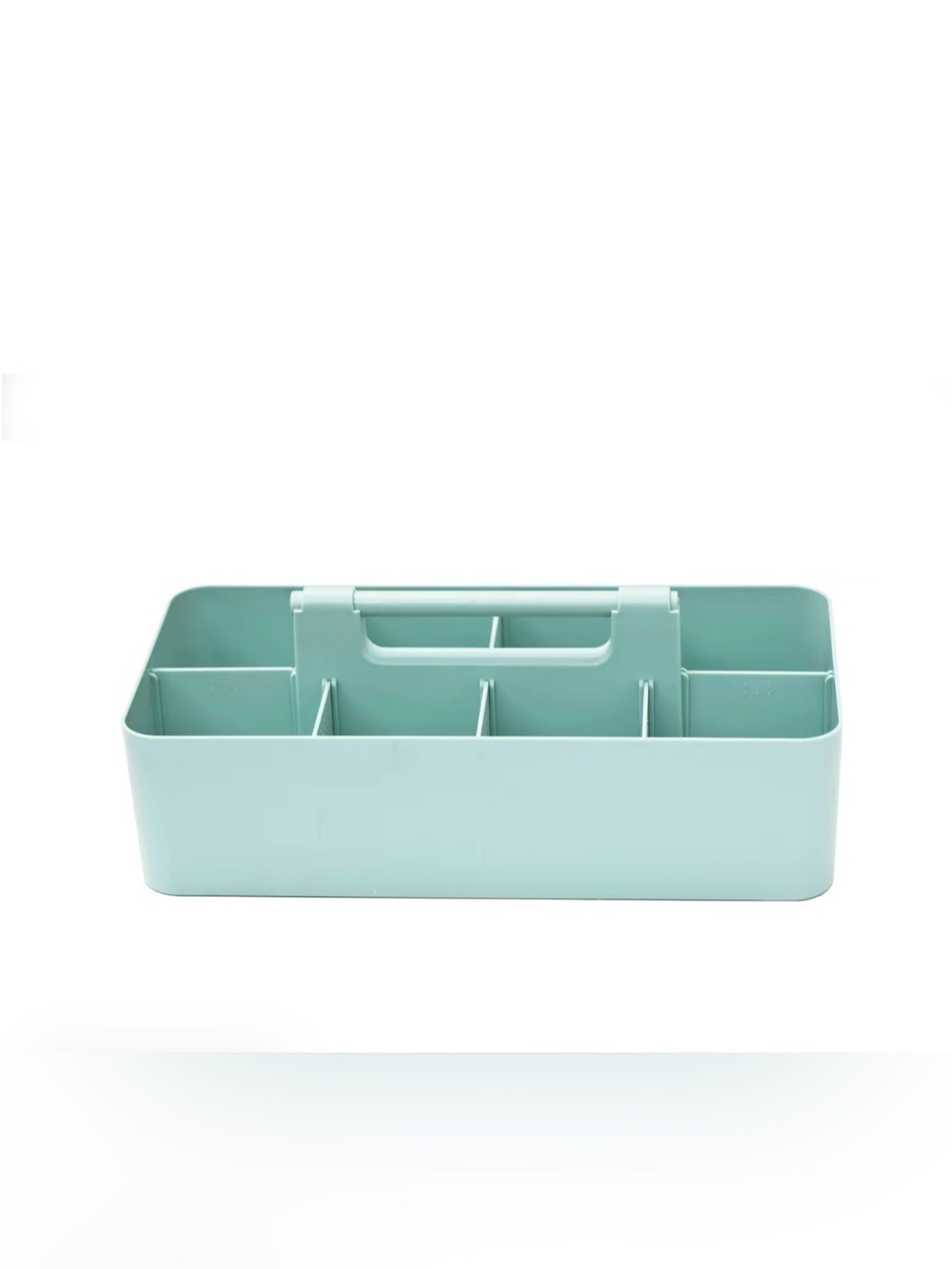 Plastic Caddy Organizer in Light Teal - Multi-Compartment Storage